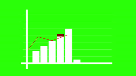 Growth-graph-on-green-screen-background